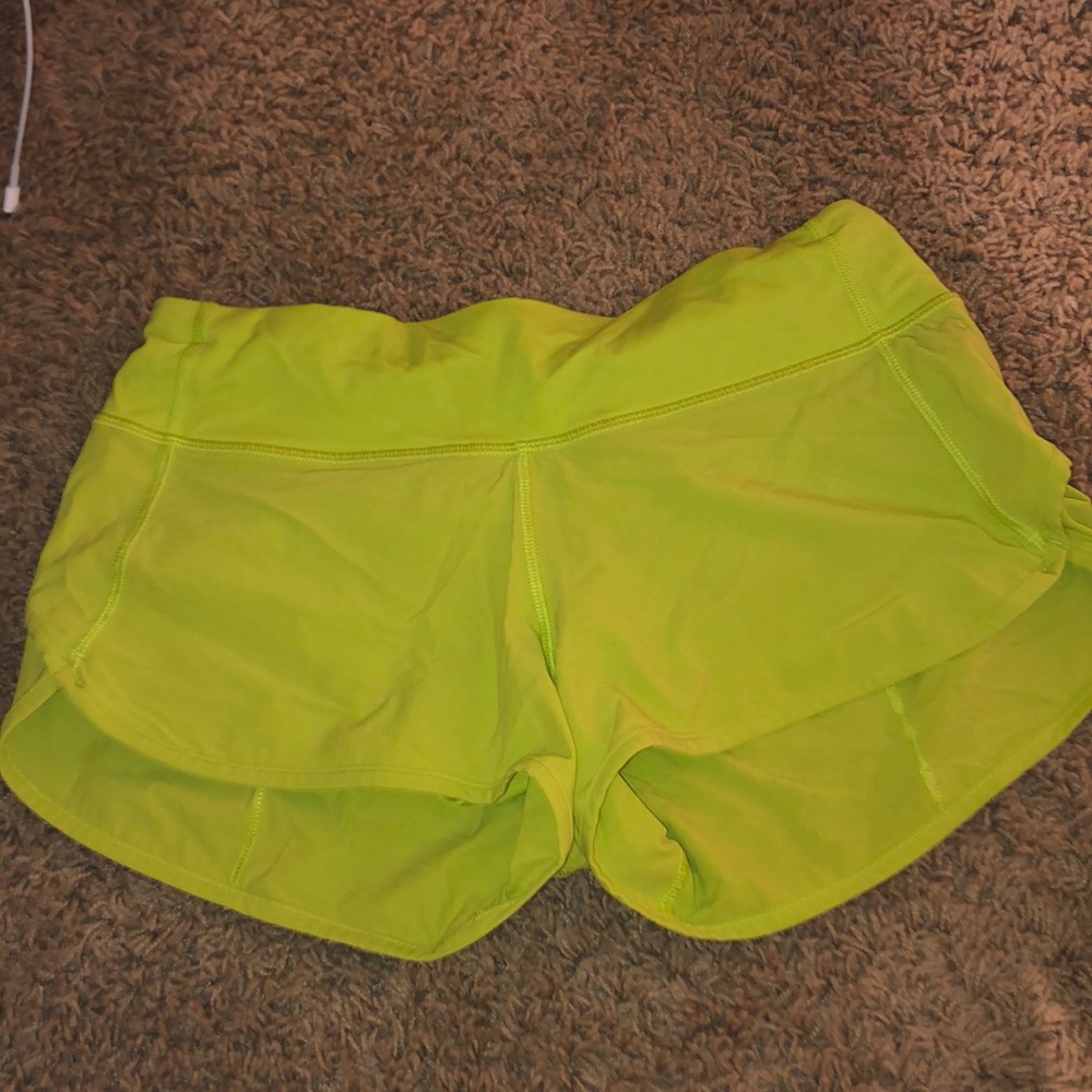 green/yellow lululemon shorts
